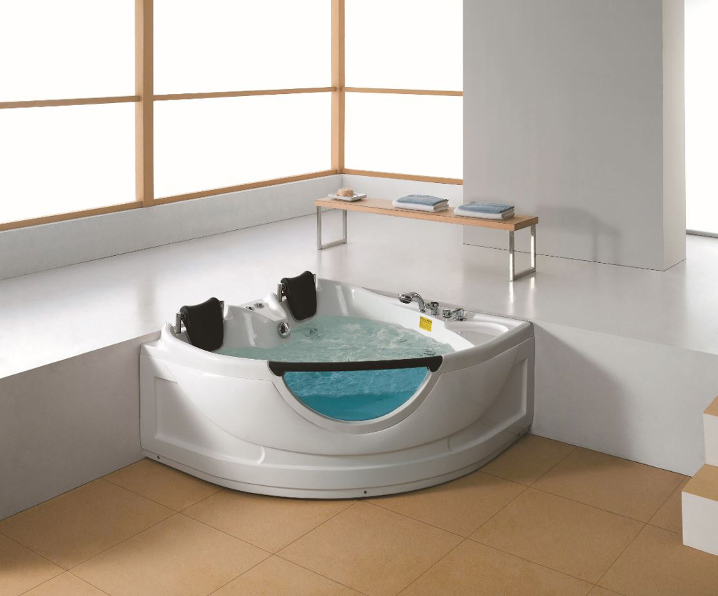 Details About 2 Person Corner Hydrotherapy Whirlpool Bathtub Spa Massage Therapy Hot Tub Heat